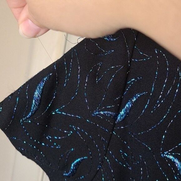 Carol Brent Vintage Union Made Sparkly Embroidered Print Retro Cocktail Dress M - Picture 13 of 16